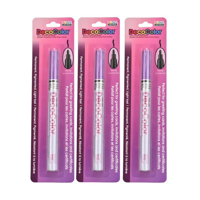 UCHIDA OF AMERICA, CORP Marvy Uchida® DecoColor® Paint Marker, Fine Tip, 200-S, Hot Purple #79, Set of 3