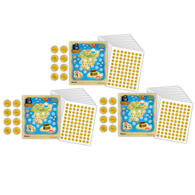 TEACHER CREATED RESOURCES Teacher Created Resources® Treasure Hunt Reward Trackers with Stickers, 3 Packs