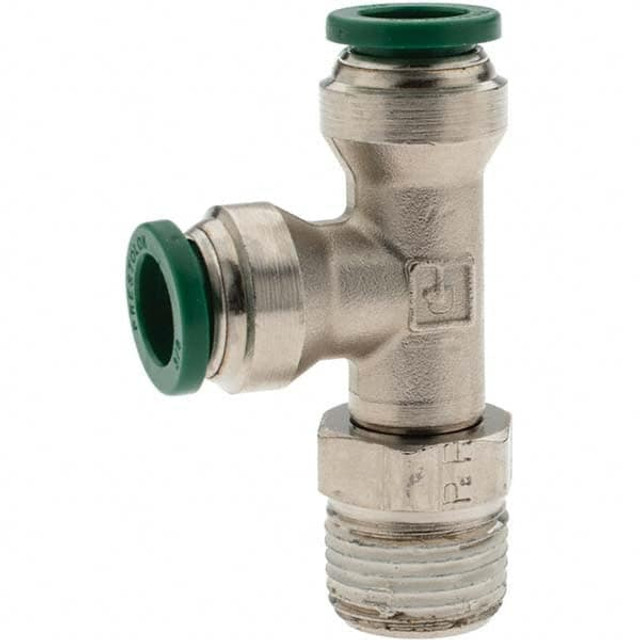 Parker 14249 Push-To-Connect Tube to Male & Tube to Male NPT Tube Fitting: Male Swivel Run Tee, 3/8" Thread, 3/8" OD