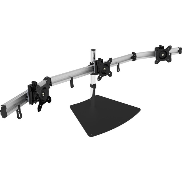 High quality aluminum construction ensure permanence and durability  Comes in black color for a sophisticated and dazzling look  Allows a maximum load of 52.80 lb, ensuring complete protection of your equipment  display stand - Perfect in size to make viewing extremely comfortable. Also, supports up to 27in  Ergonomic feature for maximum productivity  Shows digital content wherever you want it