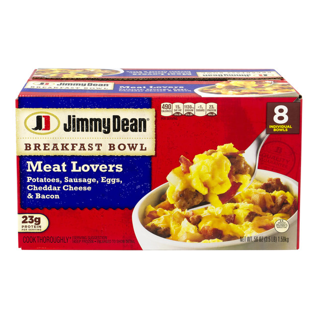 Whether you need a hearty breakfast or a late-morning pick me up, these breakfast bowls have you covered. Containing bacon, cheddar cheese, potatoes, eggs and sausage, each bowl is packed with 23 grams of protein.  Combines potatoes, sausage, eggs, bacon and cheddar cheese in a delicious mix.  23 grams of protein in each bowl.  Shipped with ice packs to preserve freshness.