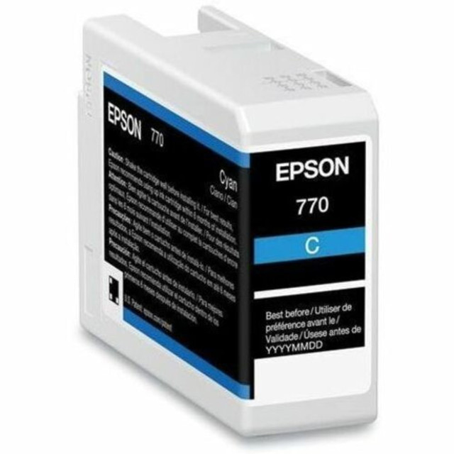 Compatible Epson models: SureColor:  P700.  .    Inkjet cartridge gives you outstanding print quality  Features Cyan print color for reliable, productive, and desired results with added usability  25 mL ink volume for better reliance and maximum usability  Ink Cartridge offers a reliable, convenient printing solution  Recycling solution - designed to encourage recycling, helping you divert materials from landfill.