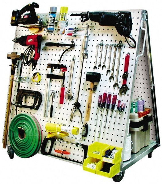 Triton Products LBC-4 48-1/2" Wide x 46" High x 26-5/8" Deep, A-Frame Pegboard Tool Cart, Double-Sided