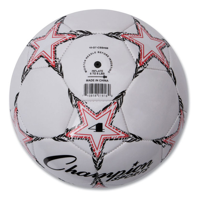 CHAMPION SPORT Sports VIPER4 VIPER Soccer Ball, No. 4 Size, 8" to 8.25" Diameter, White