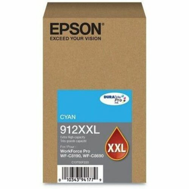 Compatible Epson models: WorkForce:  Pro WF-C8190,  Pro WF-C8690.  .    Inkjet technology gives you an ultra sharp detail on plain and specialty papers  Boost your investments with extra high yield. Enjoy premium quality at a low price.  Features Cyan print color to better suit your requirements with maximum efficiency  Delivers precise, sharp, and reliable printing with maximum usability  Helps Avoid Waste - Designed for extended use, helping reduce or eliminate material use and potentially save money.  Recycling solution - designed to encourage recycling, helping you divert materials from landfill.