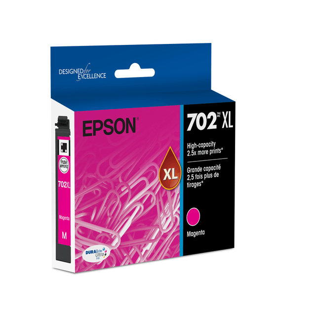 Compatible Epson models: WorkForce:  Pro WF-3720,  Pro WF-3730,  Pro WF-3733.  .    Inkjet cartridge gives you outstanding print quality  Boost your investments with high yield. Enjoy premium quality at a low price.  Features Magenta print color to better suit your requirements with maximum efficiency  Ink Cartridge offers maximum printing efficiency with added usability  Yields up to 950 pages.  DURABrite Ultra Ink produces prints that look brilliant on both plain and glossy photo paper.  Worry-free handling - smudge, fade and water resistant prints.  Helps Avoid Waste - Designed for extended use, helping reduce or eliminate material use and potentially save money.  Recycling solution - designed to encourage recycling, helping you divert materials from landfill.
