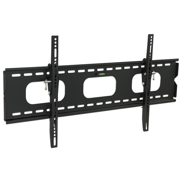 Great for creating an inviting living room space, the Mount-It! MI-318L Low-Profile TV Mount helps you, your family and your friends enjoy movie nights. The heavy-duty steel construction keeps your TV safe and secure. The tilting design helps you reduce glare, and the mount accepts TVs up to 70in.  Fits most of 42-70in LED, LCD, PLASMA and OLED TVs  Low profile of only 1.5 inches.  Max TV weight: 220 lbs  Security locking screws secure the TV to the mount  Heavy duty steel construction and high-tech welding technology