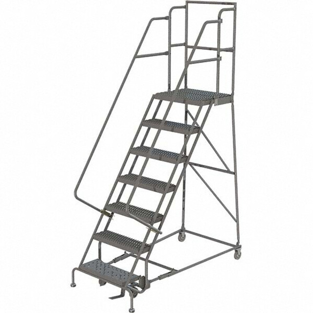 TRI-ARC KDSR107162-D3 Steel Rolling Ladder: 7 Step