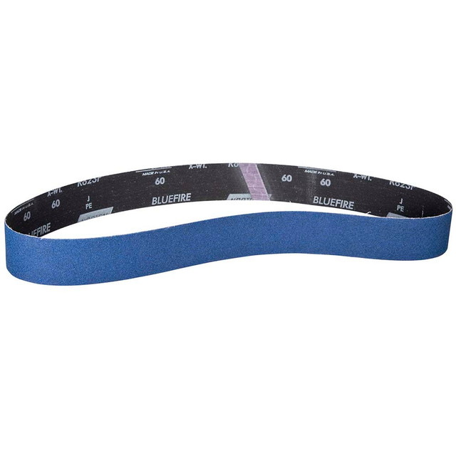 Norton 66261082976 Abrasive Belt:  2" Wide, 60" OAL, 100 Grit, Zirconia Alumina