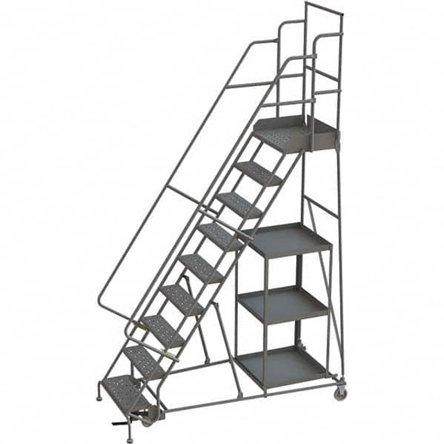 TRI-ARC KDSP109242 Steel Rolling Ladder: 9 Step