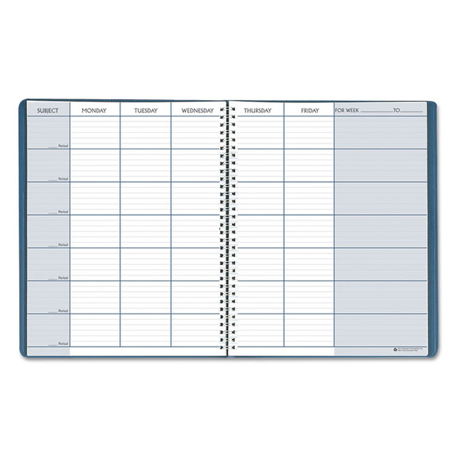 HOUSE OF DOOLITTLE 50907 Recycled Teacher's Planner, Weekly, 7 Classes, Blue Cover, 11 x 8.5 Sheets, 45-Week Span