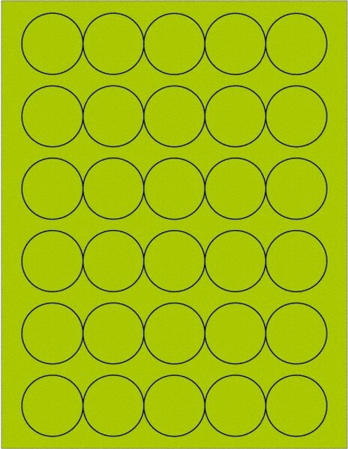 Tape Logic LL192GN Label Maker Label: Fluorescent Green, Paper, 1-1/2" OAL, 1-1/2" OAW, 3,000 per Roll