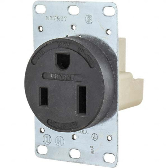 Bryant Electric 9550FR Straight Blade Single Receptacle: NEMA 5-50R, 50 Amps, Grounded