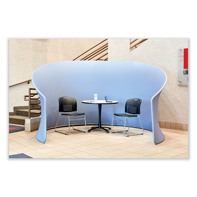 SAFCO PRODUCTS 4296BL Vy Counter Height Chair, Supports Up to 350 lb, 25" Seat Height, Black Seat, Black Back, Silver Base