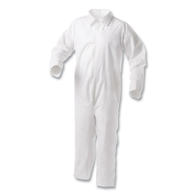 SMITH AND WESSON KleenGuard™ 38920 A35 Liquid and Particle Protection Coveralls, Zipper Front, 2X-Large, White, 25/Carton