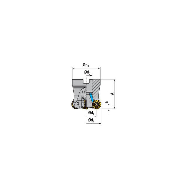 Ceratizit 5068916300 Indexable Copy Face Mill: 63 mm Max Cut Dia, 22 mm Arbor Hole