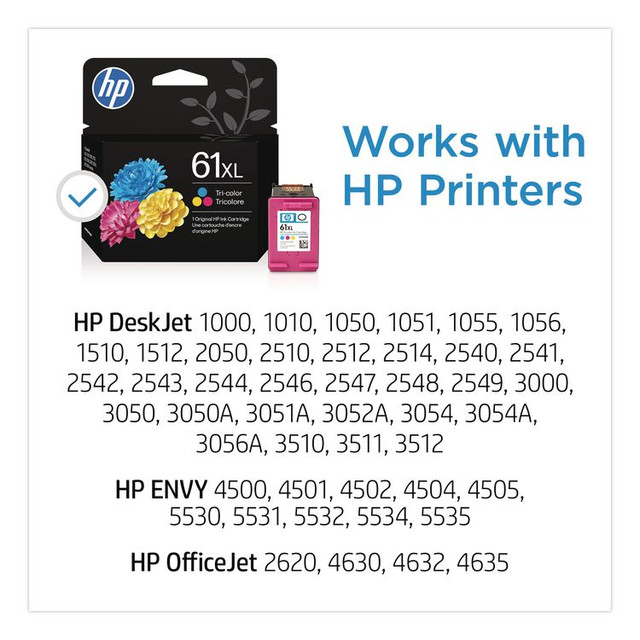 HP INC CH564WN HP 61XL, (CH564WN) High-Yield Tri-Color Original Ink Cartridge