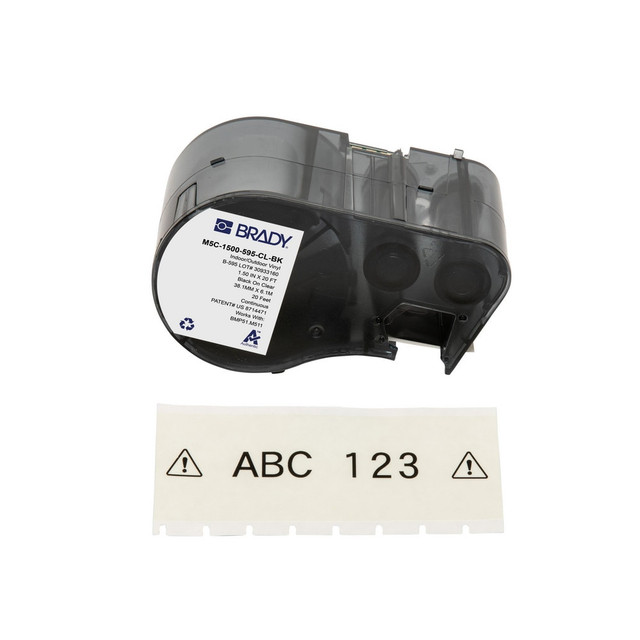 Brady 170940 Labels, Ribbons & Tapes; Application: Label Printer Cartridge ; Type: Label Printer Cartridge ; Color Family: Clear ; Color: Black on Clear ; For Use With: BMP51; BMP53; M511 ; Material: Vinyl