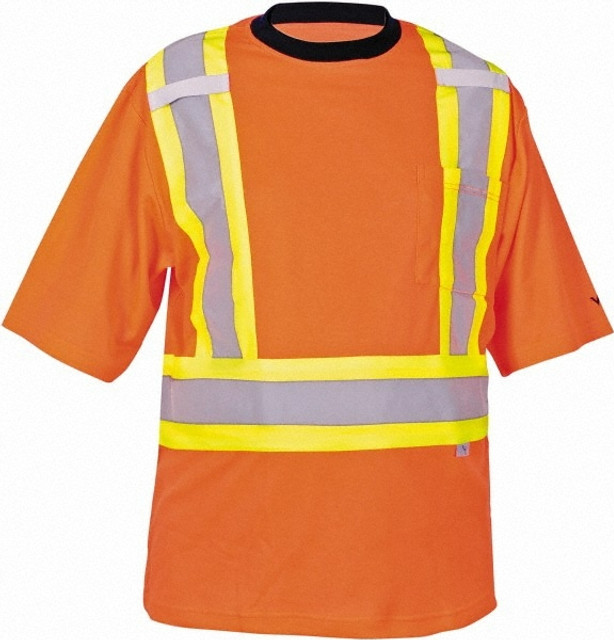 Viking 6000O-XXXXL Work Shirt: High-Visibility, 4X-Large, Cotton & Polyester, High-Visibility Orange, 1 Pocket