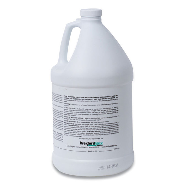 WEXFORD LABS 211000EA Wex-Cide Concentrated Disinfecting Cleaner, Nectar Scent, 128 oz Bottle