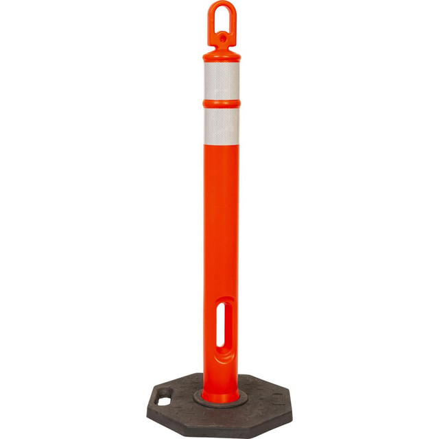 Xpress SAFETY LPOSAFEHIBASEG1 Trim Line Channelizer: Looper Top, 2 Reflective Stripes, (1) 4' Long/(1) 6' Long, 42' Long Ht, Orange