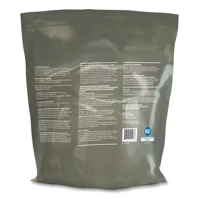 2XL CORPORATION, INC. L4014 FORCE Disinfecting Wipes Refill, 1-Ply, 6 x 8, Unscented, White, 900/Pack, 4 Packs/Carton