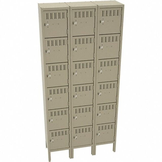 Tennsco BS6-121212-3SND 3-Wide Locker: 11" Deep,