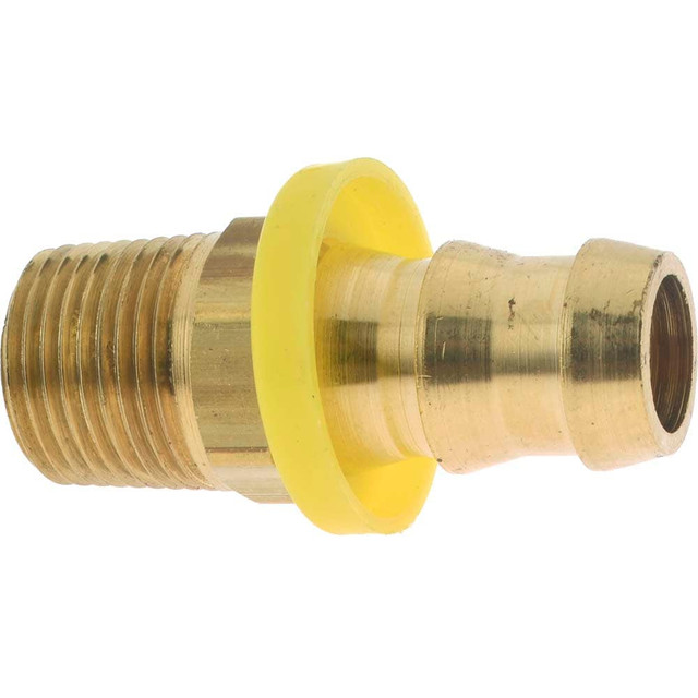 CerroBrass 301-86 Barbed Push-On Hose Male Connector: 3/8" NPTF, Brass, 1/2" Barb