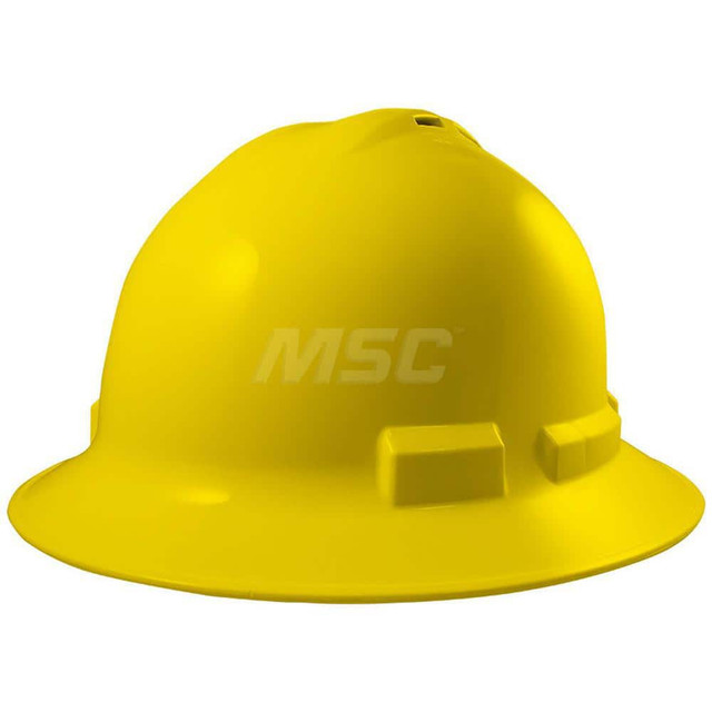 General Electric GH328RVY Hard Hat: Impact Resistant & Construction, Vented, Type 1, Class C, 4-Point Suspension