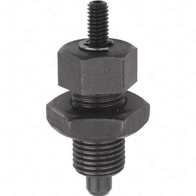 KIPP K0341.2105AL 3/8-24, 15mm Thread Length, 5mm Plunger Diam, Hardened Locking Pin Knob Handle Indexing Plunger