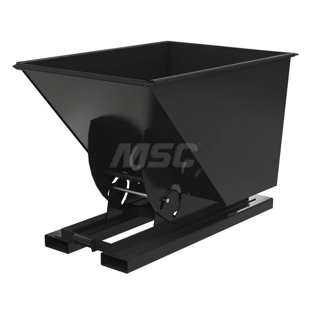 Vestil D-100-HD-NB-BLK Stationary Tilt Hopper: 6,000 lb Capacity, 42" Wide, 62" Long, 43" High