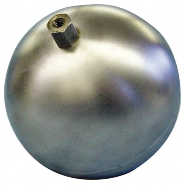 Made in USA RS48021B 8" Diam, Spherical, Hex Spud Connection, Metal Float