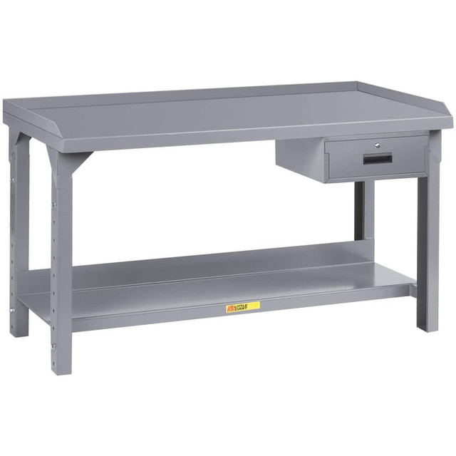 Little Giant. WSL2-3672-AH-DR Stationary Work Benches, Tables; Bench Style: Work Bench ; Edge Type: Square ; Leg Style: 4-Leg; Adjustable Height ; Depth (Inch): 36in ; Color: Gray ; Maximum Height (Inch): 41in