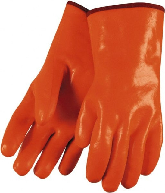 MCR Safety 6712F Chemical Resistant Gloves: Large, 28 mil Thick, Polyvinylchloride, Supported