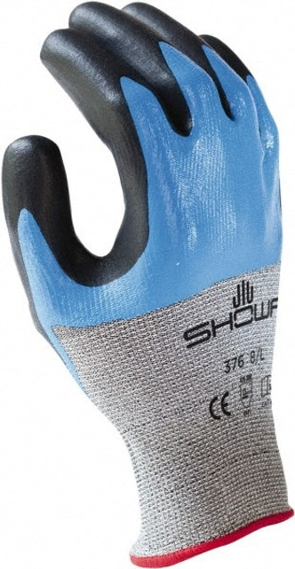 SHOWA S-TEX376M-07 Cut, Puncture & Abrasive-Resistant Gloves: Size M, ANSI Cut A4, ANSI Puncture 2, Nitrile, Dyneema