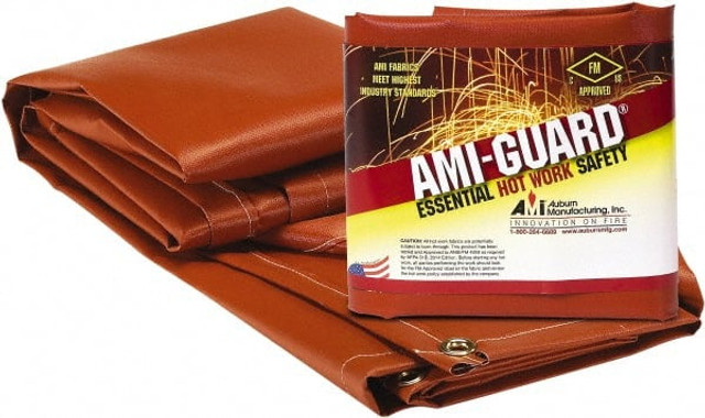 Auburn Mfr SGL17-8X8GR RED 8' High x 8' Wide x 0.016" Thick Fiberglass Welding Curtain
