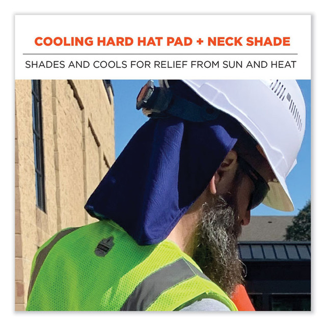 TENACIOUS HOLDINGS, INC. ergodyne® 12336 Chill-Its 6717 Cooling Hard Hat Pad and Neck Shade - Polymers, 12.5 x 9.75, Blue