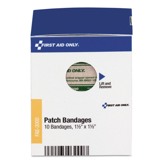 FIRST AID ONLY, INC. FAE3000 SmartCompliance Patch Bandages, 1.5 x 1.5, 10/Box