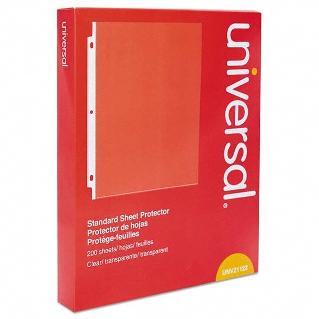 UNIVERSAL UNV21122 200 Pc Sheet Protector-Ring Binder: Clear