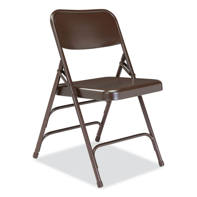 NATIONAL PUBLIC SEATING NPS® 303 300 Series Deluxe All-Steel Triple Brace Folding Chair, Supports Up to 480 lb, 17.25" Seat Height, Brown, 4/Carton