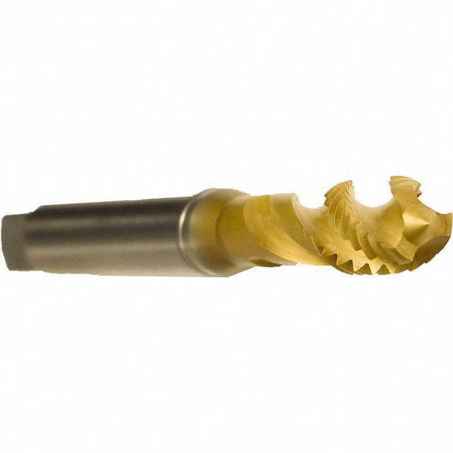 Emuge AU501400.0050 Spiral Flute Tap: M5 x 0.80, Metric, 3 Flute, Modified Bottoming, 6H Class of Fit, Cobalt, TiN Finish