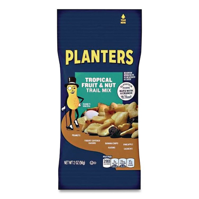 KRAFT FOODS, INC Planters® 00026 Trail Mix, Tropical Fruit and Nut, 2 oz Bag, 72/Carton