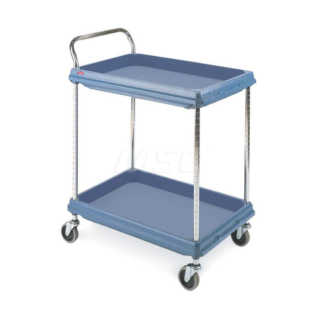 Metro BC2030-2DMB Utility Cart: 33-1/4" OAH, Polymer & Steel, Blue