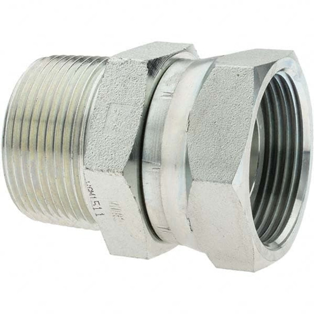 Brennan BD-10359 Industrial Pipe Straight Swivel Adapter: 1-1/4-11-1/2 Female Thread, 1-1/4-11-1/2 Male Thread, NPTF x NPTM