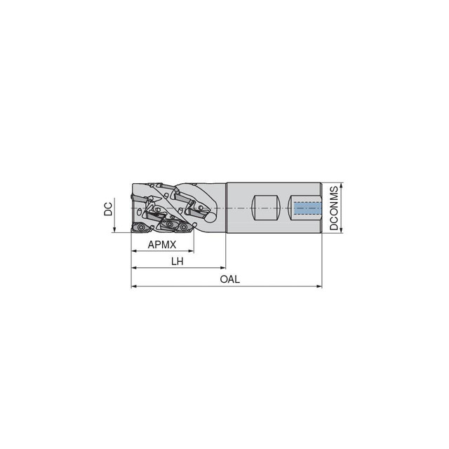 Ceratizit 5078402523 Indexable Square-Shoulder End Mills; Maximum Depth of Cut (mm): 28.00 ; Cutter Style: C211 ; Shank Type: Weldon Flat ; Shank Diameter (Decimal Inch): 25.0000 ; Shank Diameter (Inch): 25 ; Insert Holding Method: Screw