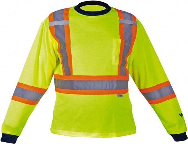 Viking 6015G-XL Work Shirt: High-Visibility, X-Large, Cotton & Polyester, Green, 1 Pocket