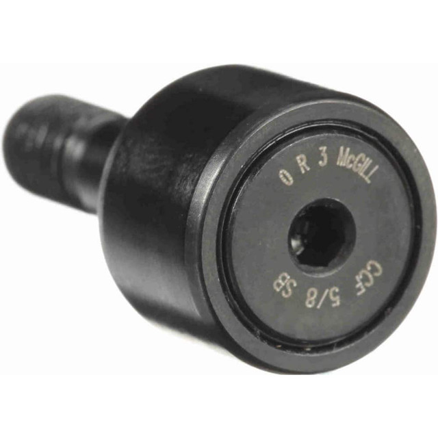 McGill 2041112000 Plain Cam Follower: 0.625" Roller Dia, 0.4375" Roller Width, 0.25" Stud Dia, 3/4" Stud Length