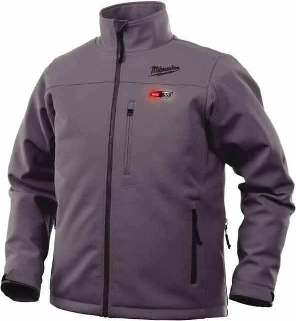 Milwaukee Tool 201G-21L Heated Jacket: Size Large, Gray, Polyester