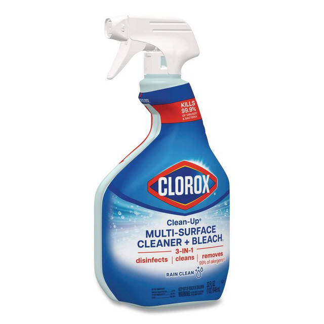 CLOROX SALES CO. 30197 Clean-Up Multi-Surface Cleaner with Bleach, 32 oz Spray Bottle, Rain Clean Scent, 9/Carton