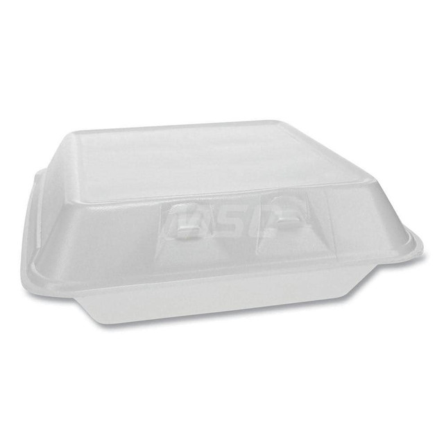 Pactiv PCTYHLW09010000 Food Storage Container: Square, Hinged Lid